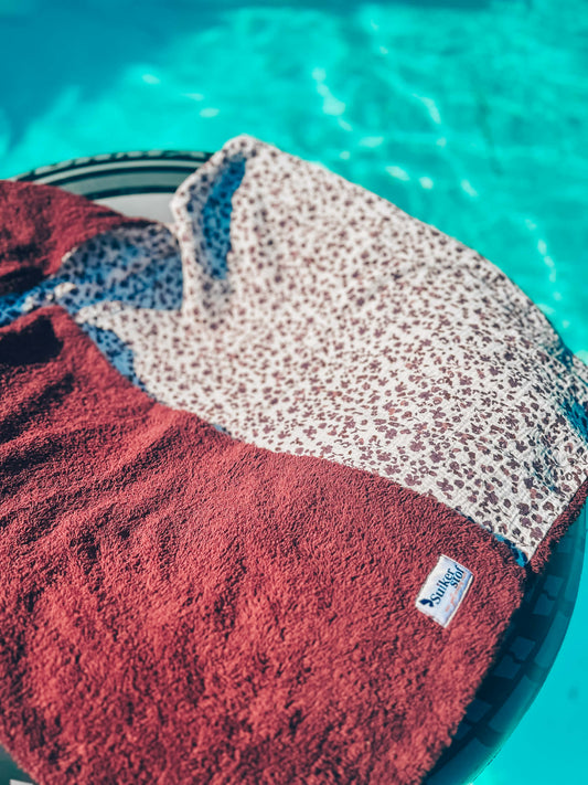 Babybadcape bordeaux