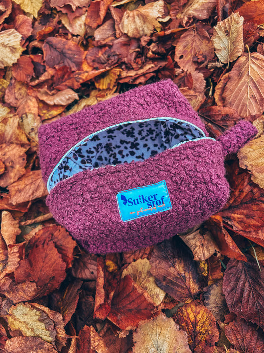 Toiletzak paars bloemetjes