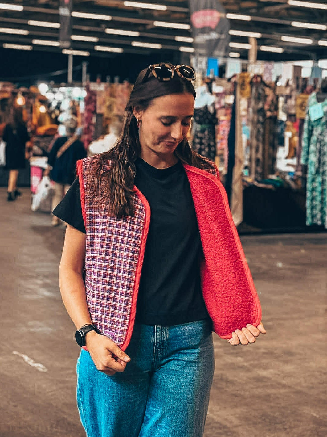 Febevestje rood ruitjes