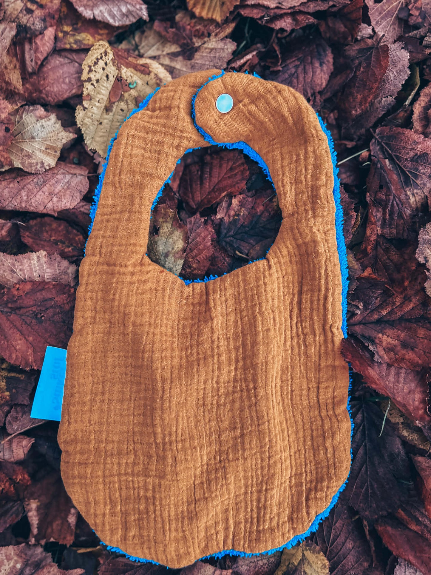 Slabbetje blauw & oker