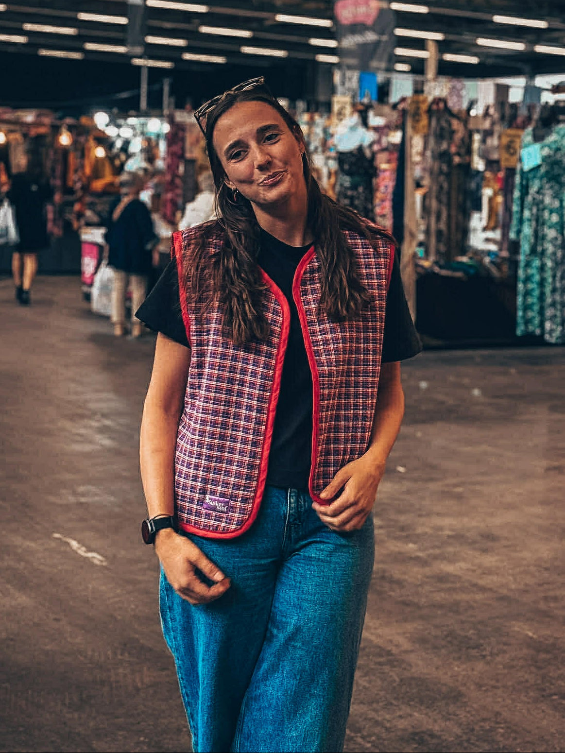 Febevestje rood ruitjes