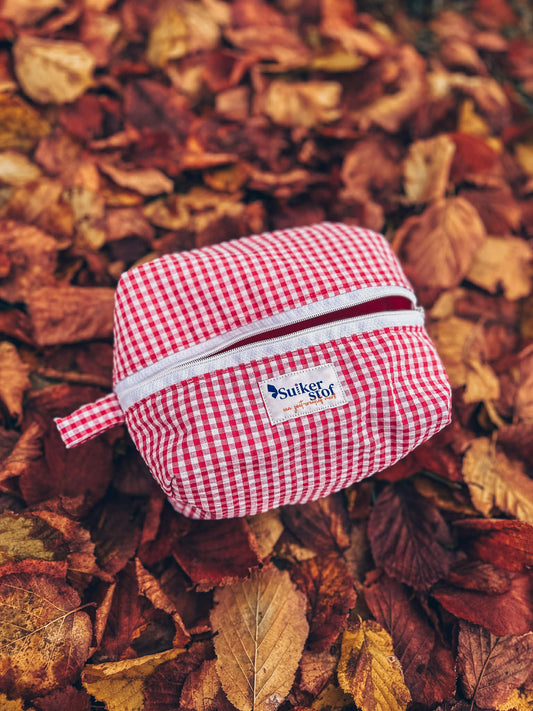 Toiletzak rood ruitjes