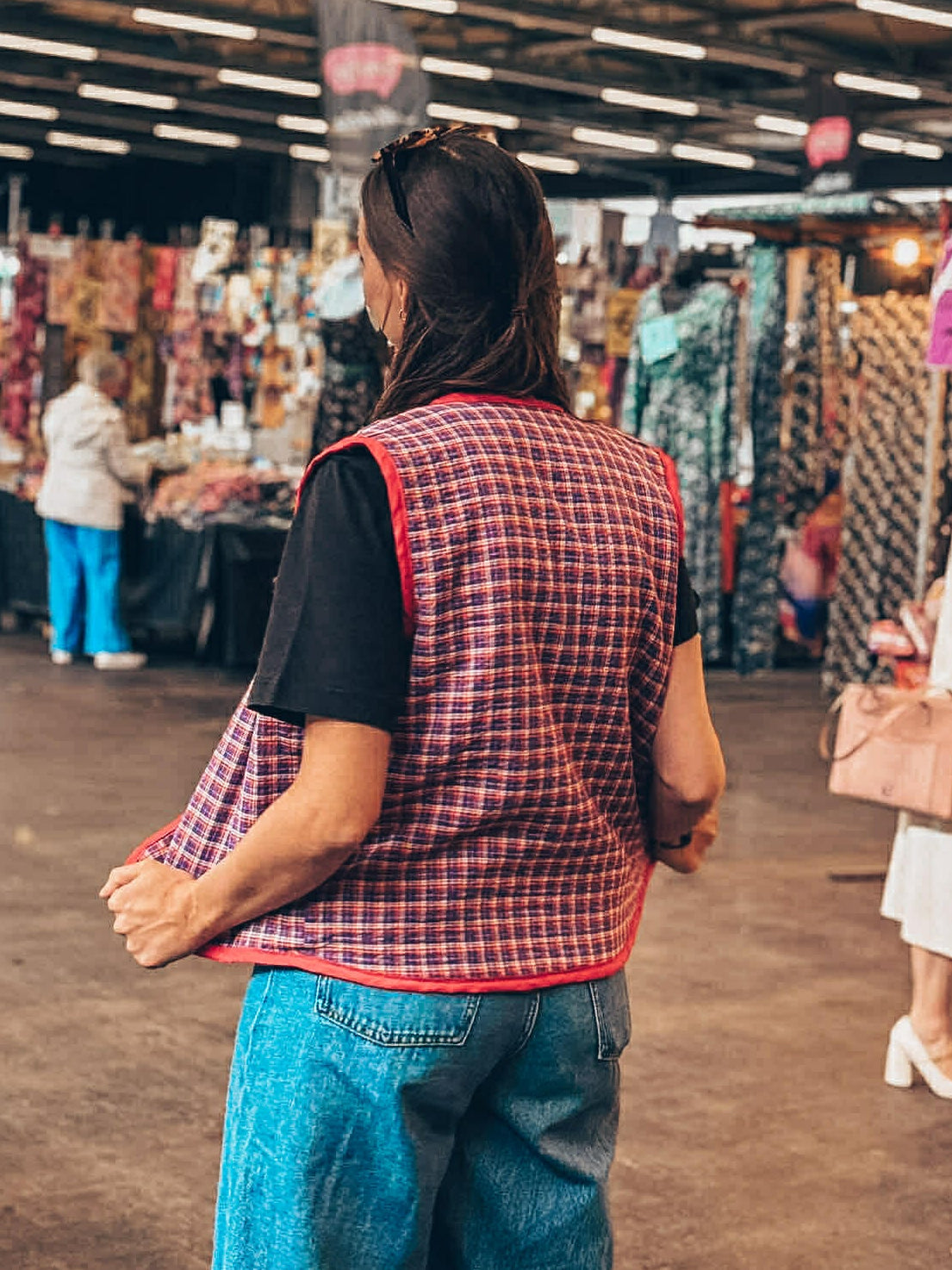 Febevestje rood ruitjes