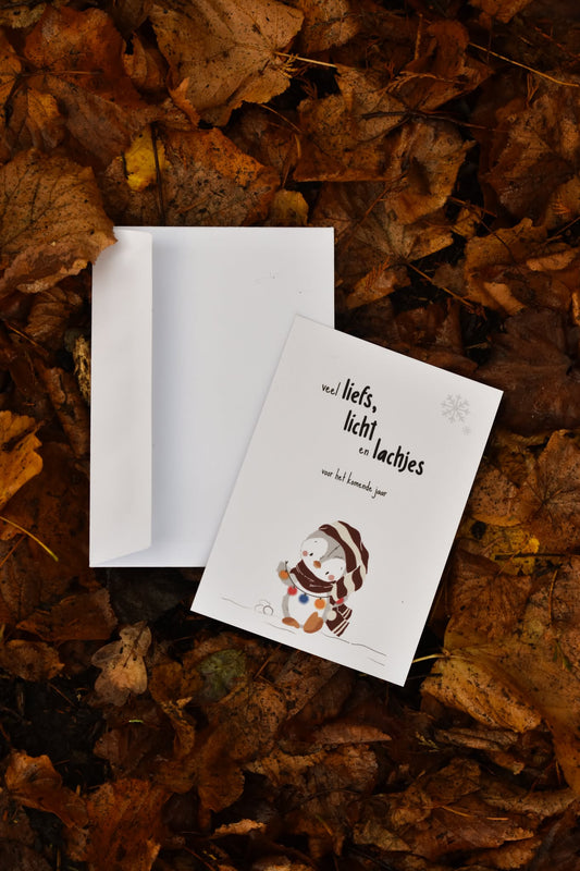 Kerstkaartje pinguïn