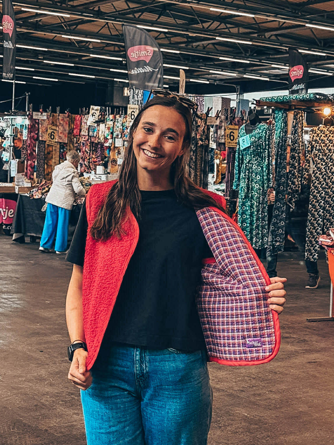 Febevestje rood ruitjes